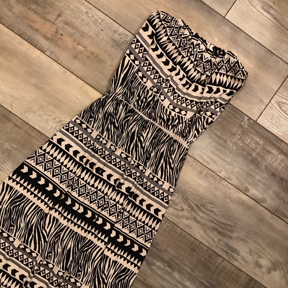 Windsor Brown & Black Strapless Long Dress - Picture 4 of 8